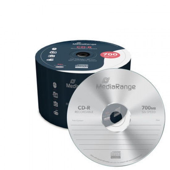 Cd-r Mediarange, 700mb, 80 Min, 52x, 50 Bucati/set