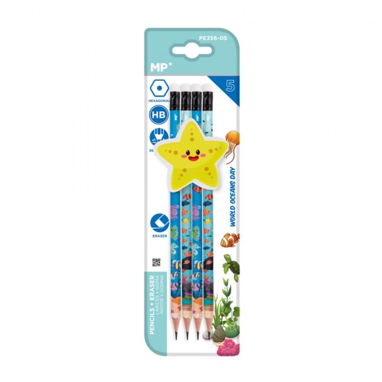 Set 4 Creioane Main Paper, Cu Radiera