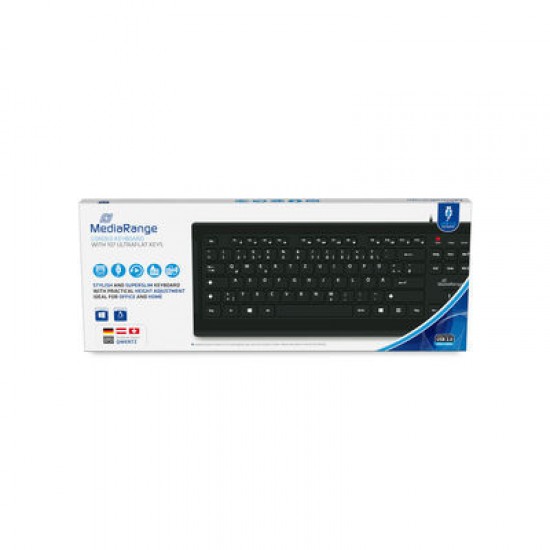Tastatura Cu Fir Mediarange, Ultraflat Keys Black