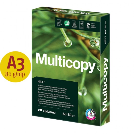 Hartie Copiator Multicopy Next, A3, 80 G/mp, 500 Coli/top