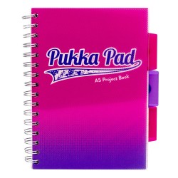 Caiet Cu Spirala Si Separatoare Pukka Pad Project Book Fusion, A5, 200 Pagini, Matematica, Roz