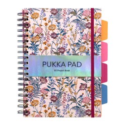 Caiet B5 Cu Spira Si Separatoare Pukka Pad Bloom, 200 File, Dictando, Microperforatii, Multicolor