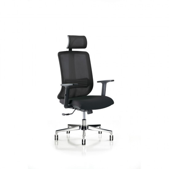 Scaun Vertigo, Cu Tetiera, Stofa, Negru