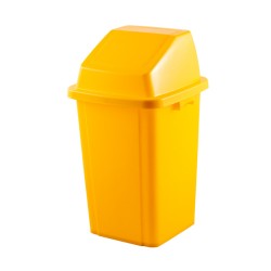 Cos Gunoi Colectare Selectiva, Capac Cu Push Galben, 100 Litri