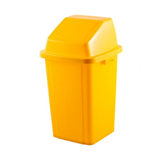 Cos Gunoi Colectare Selectiva, Capac Cu Push Galben, 100 Litri