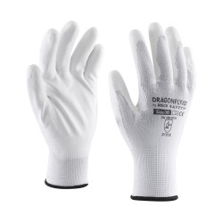 Manusi Poliester, Imersate Pu Dragonfly-eco, Albe, Marimea 7