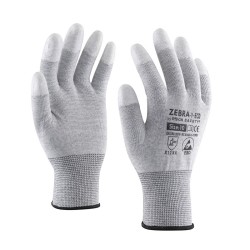 Manusi Rock Safety Zebra Esd Poliester, Fibra Carbon, Mersate, Marimea 8