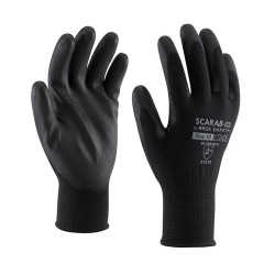 Manusi Tricot Poliester, Imersate Pu Negru Scarab-eco, Marimea 10