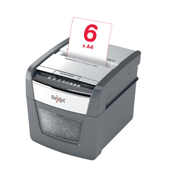Distrugator Documente Automat, Rexel Optimum 45x, P4, Cross-cut, 45 Coli