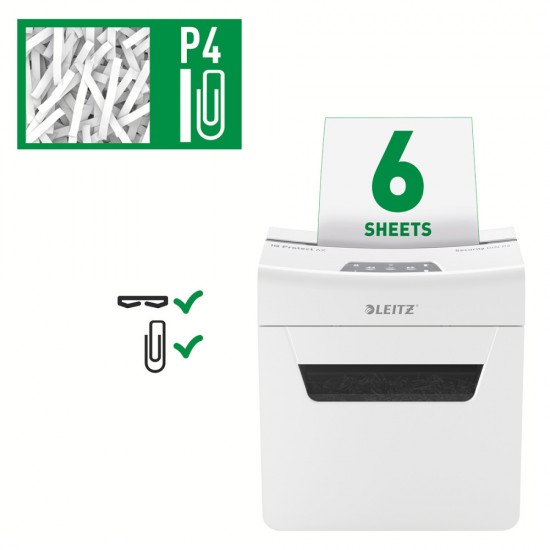 Distrugator Documente Manual, Leitz Iq Protect 6x, P4, Cross-cut, 6 Coli