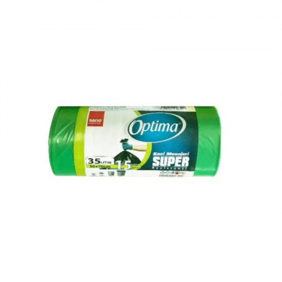 Saci Menajeri Ldpe, Verzi, 35l, 50x70 Cm, 22 Microni, 15 Saci/rola