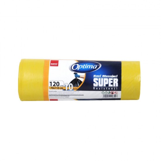 Saci Menajeri Ldpe, Galbeni, 120l, 70x110 Cm, 31 Microni, 10 Saci/rola