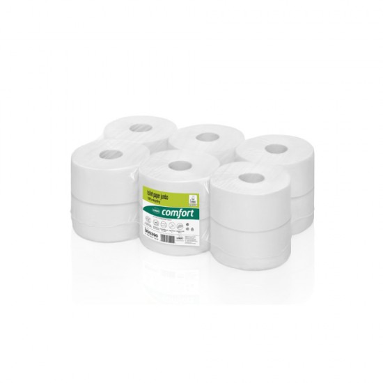 Hartie Igienica Jumbo, Alba, 2 Straturi, 150m/rola, 12 Role