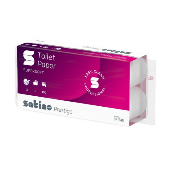 Hartie Igienica Wepa Satino Prestige, 3 Straturi, 27.5m/rola, 8 Role