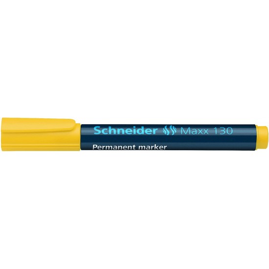 Permanent Marker Schneider Maxx 130, Varf Rotund 1-3mm - Galben