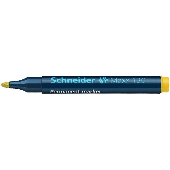 Permanent Marker Schneider Maxx 130, Varf Rotund 1-3mm - Galben