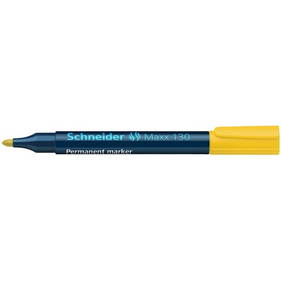 Permanent Marker Schneider Maxx 130, Varf Rotund 1-3mm - Galben