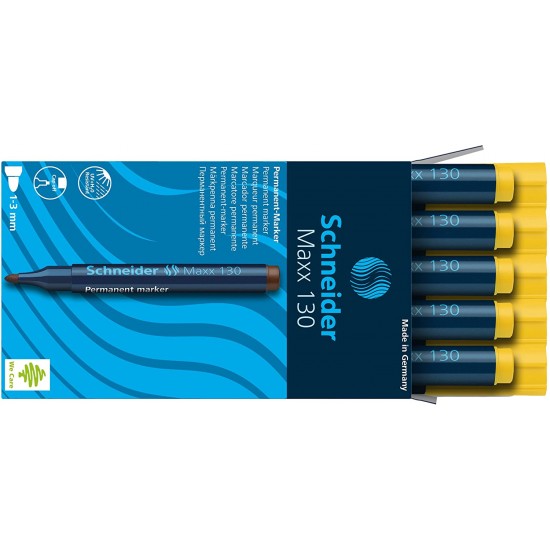 Permanent Marker Schneider Maxx 130, Varf Rotund 1-3mm - Galben