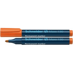 Permanent Marker Schneider Maxx 130, Varf Rotund 1-3mm - Portocaliu
