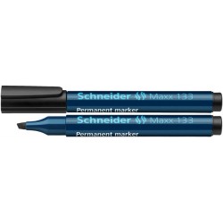 Permanent Marker Schneider Maxx 133, Varf Tesit 1+4mm - Negru