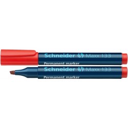 Permanent Marker Schneider Maxx 133, Varf Tesit 1+4mm - Rosu