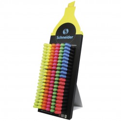 Display Schneider Job, 150 Textmarkere -(50x Galben, 30x Verde, Roz, 20x Orange, 10x Albastru, Rosu)