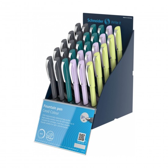 Display Schneider Ceod Colour, 30 Stilouri - (10x Stone, 8x Petrol,7x Candy, 5x Lemon)