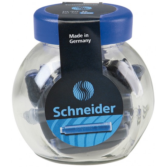 Patroane Schneider, 30buc/borcan Cu Capac Plastic - Cerneala Albastru Royal