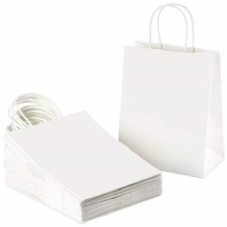 Sacose din Hartie Alba, 100 Buc/Bax, Dimensiune 25x11x26 cm,  Pungi si Plase pentru Cadouri, Sacose Hartie Albe, Sacose Hartie Simple, Sacose din Hartie Albe Clasice, Baxuri de Pungi din Hartie Albe, Baxuri de Sacose din Hartie