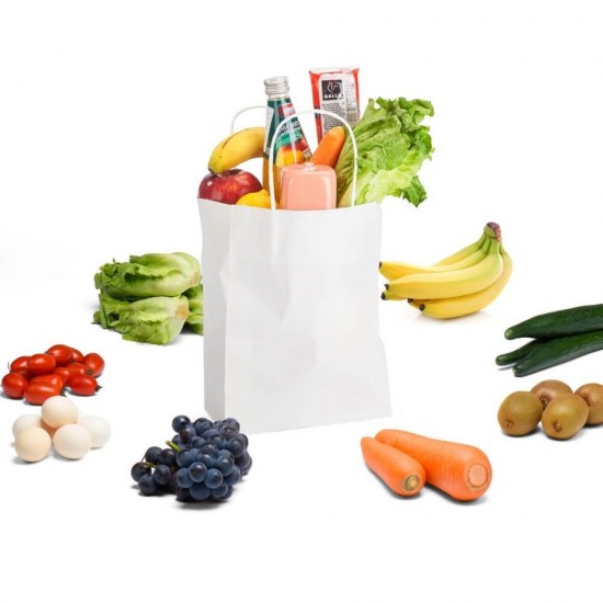 Sacose din Hartie Alba, Dimensiune 32x12x41 cm, 100 Buc/Bax, Pungi si Plase pentru Cadouri