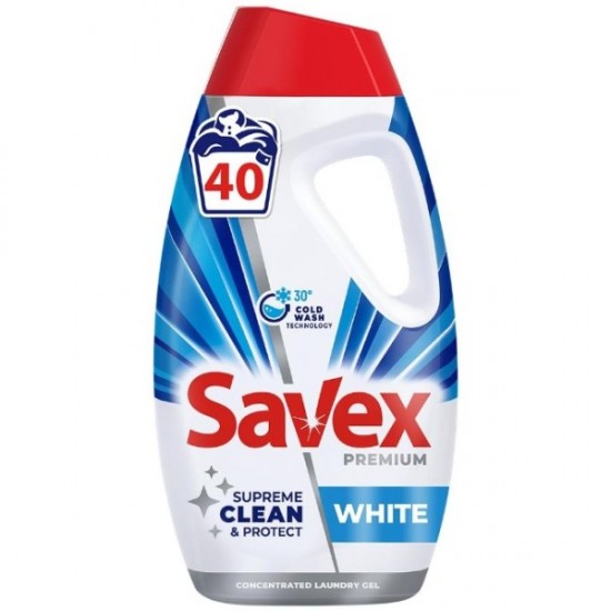 Savex Premium Detergent Lichid White, 40 Spalari, 1.8 L