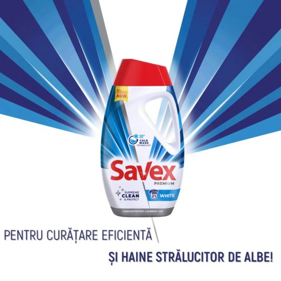 Savex Premium Detergent Lichid White, 40 Spalari, 1.8 L