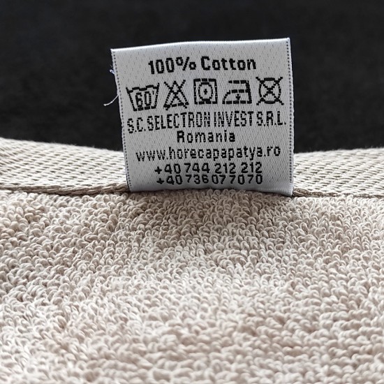 Prosop pentru SPA Asklepios, 100% Bumbac, Culoare Bej, 90x180 cm