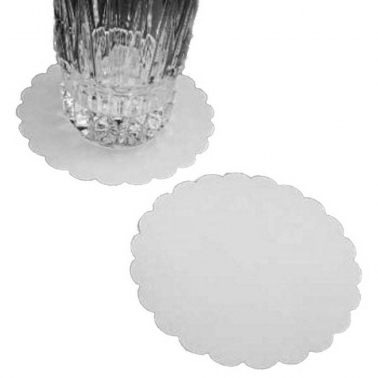 Suport din Hartie pentru Pahar, Culoare Alb, Diametru 8.5 cm, 250 Buc/Cutie