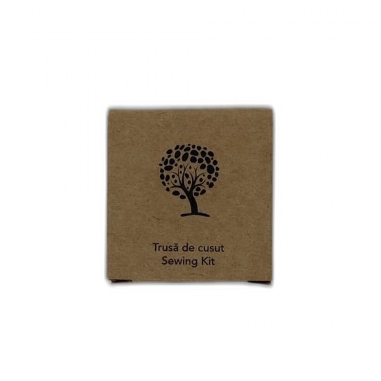 Set de Cusut Kraft format din 6 Culori AÈ›Äƒ, Ac, Nasturi, Ac de SiguranÈ›Äƒ, Ambalat in Cutie de Carton