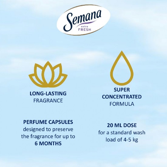 Balsam De Rufe Semana Extra Fresh Bright Sky, 75 Spalari, Cantitate 1.5 L