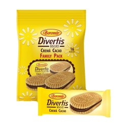 Biscuiti Divertis Boromir, 16 Buc/Punga, 240 g, cu Crema de Cacao, Biscuiti Divertis, Eugenii Divertis, Biscuiti Crema Cacao, Biscuiti Cacao Divertis, Biscuiti Cacao Boromir, Eugenii Crema Cacao, Biscuiti Boromir