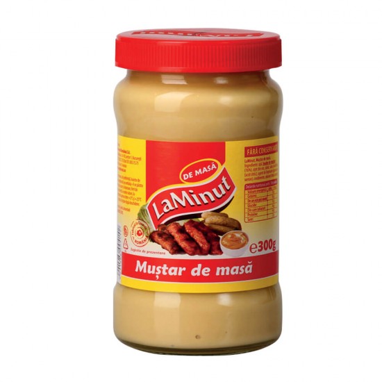 Mustar Clasic La Minut, 300 g, Mustar La Minut, Mustar de Masa La Minut, La Minut Mustar Clasic, La Minut Mustar de Masa, Mustar 300 g, Mustar Borcan, Mustar la Borcan, Mustar in Borcan, Borcan Mustar, Borcan de Mustar, Borcan cu Mustar