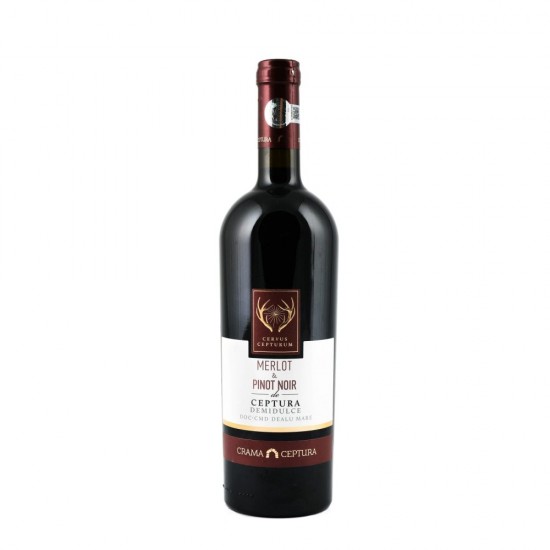 Vin Rosu Demidulce Cervus Cepturum Merlot si Pinot Noir, Crama Ceptura, 13.5% Alcool, 0.75 L, Vinuri Rosii, Vin Demidulce, Vinuri Demidulci, Vinuri Ceptura, Vin de Ceptura, Vin Demidulce Rosu, Vin Merlot, Vin Pinot Noir