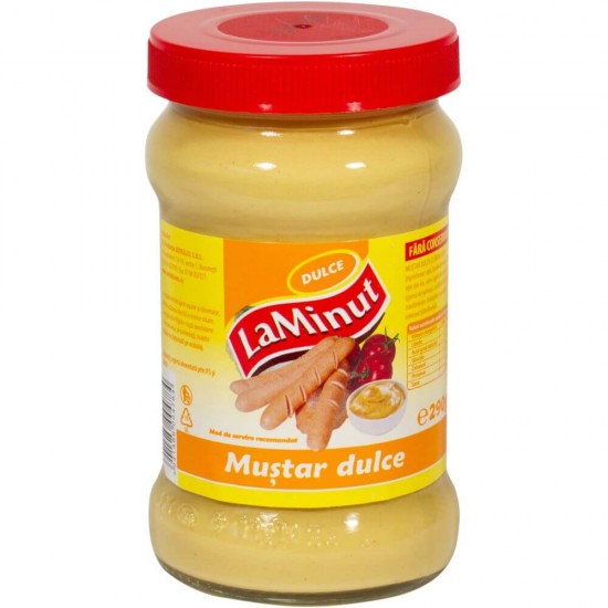 Mustar Dulce La Minut, 290 g, Mustar La Minut, Mustar de Masa La Minut, La Minut Mustar Dulce, La Minut Mustar de Masa, Mustar 290 g, Mustar Borcan, Mustar la Borcan, Mustar in Borcan, Borcan Mustar, Borcan de Mustar, Borcan cu Mustar