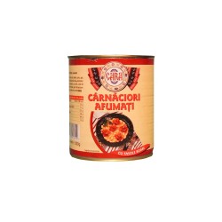 Conserva de Carnaciori Afumati cu Fasole Cara, 830 g, Conserva Carnati cu Fasole, Carnati cu Fasole la Conserva, Carnaciori cu Fasole la Conserva, Carnati Afumati cu Fasole, Conserva Carnati Afumati, Conserva Fasole, Mancare la Conserva, Conserve Mancare