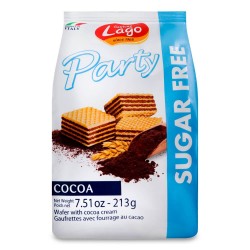 Napolitane Gastone Lago Party cu Crema de Cacao Fara Zahar, Cantitate 213 g