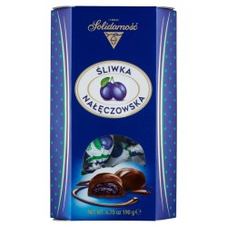 Praline de Ciocolata Solidarnosc cu Umplutura de Prune si Lichior, Cantitate 190 g
