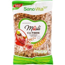 Musli cu Fibre Sano Vita 400g, Musli, Musli Sano Vita, Musli Sano Vita Fibre, Cereale Musli, Musli Cereale, Cereale Musli Sano Vita, Musli SanoVita, Musli cu Fructe, Musli cu Fructe Sano Vita, Cereale Musli cu Fructe