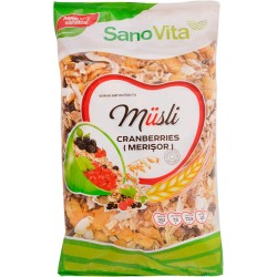 Musli cu Merisoare Sano Vita 400g, Musli, Musli Sano Vita, Musli Sano Vita Merisoare, Cereale Musli, Musli Cereale, Cereale Musli Sano Vita, Musli SanoVita, Musli cu Fructe, Musli cu Fructe Sano Vita, Cereale Musli cu Fructe