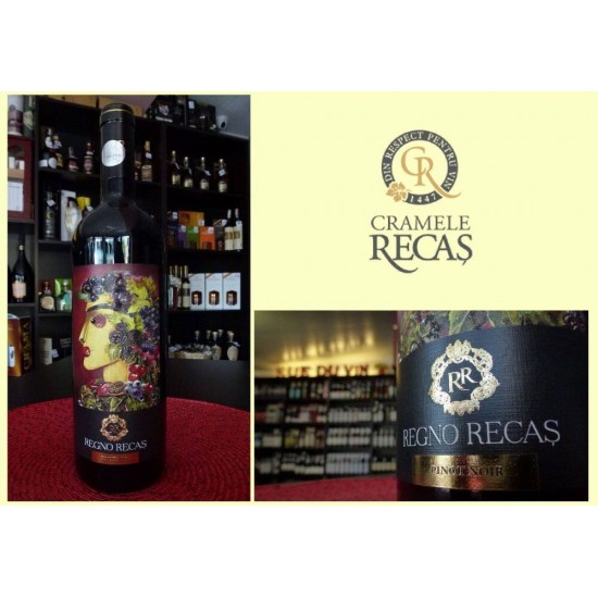 Vin Rosu Sec, Regno Recas, Pinot Noir, 0.75 L, Vin Rosu Sec, Regno Recas Pinot Noir, Bauturi Alcoolice, Vin Rosu Regno Recas, Vin Rosu Alcool 13.5%