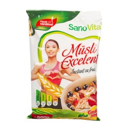 Musli Excelent cu Fructe Sano Vita 500g, Musli, Musli Sano Vita, Musli Sano Vita Excelent, Cereale Musli, Musli Cereale, Cereale Musli Sano Vita, Musli SanoVita, Musli cu Fructe, Musli cu Fructe Sano Vita, Cereale Musli cu Fructe
