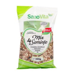 Mix 4 Seminte Sano Vita, 150 g, Amestec Seminte, Mix de Seminte, Mix Seminte, Amestec 4 Seminte, Amestec de Seminte, Seminte Sano Vita, Sano Vita Mix Seminte, Amestec de 4 Seminte, Amestec Seminte Floarea Soarelui, Amestec Seminte Dovleac