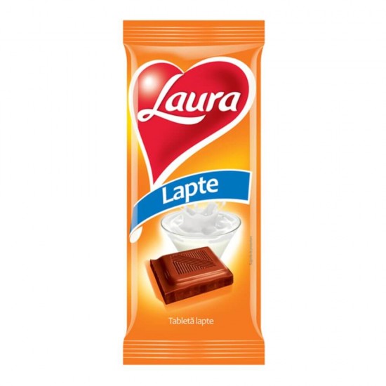 Ciocolata cu Lapte Laura, 80 g, Ciocolata Laura, Ciocolate Laura, Ciocolate cu Lapte Laura, Tableta Laura, Tableta cu Lapte, Tableta de Ciocolata Laura, Tableta Ciocolata Laura, Tableta Ciocolata cu Lapte, Tablete Laura, Tablete cu Lapte