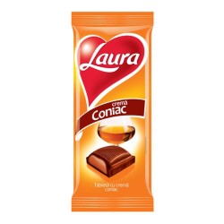 Ciocolata cu Crema de Coniac Laura, 80 g, Ciocolata Laura, Ciocolata cu Lapte Laura, Ciocolate Laura, Ciocolate cu Lapte Laura, Ciocolate cu Crema de Coniac Laura, Tableta Laura, Tableta cu Lapte si Crema de Coniac, Tableta de Ciocolata Laura